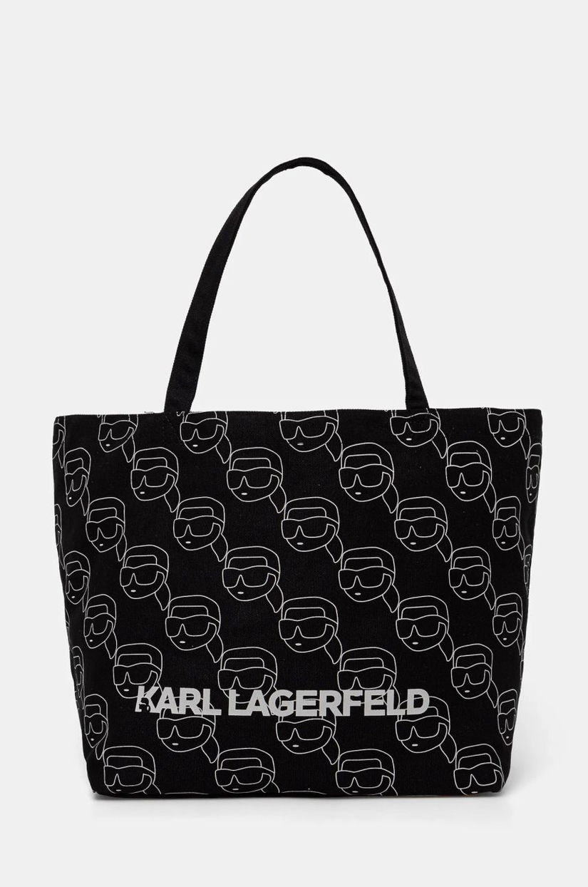 Karl Lagerfeld geanta de bumbac culoarea negru, A1W50023