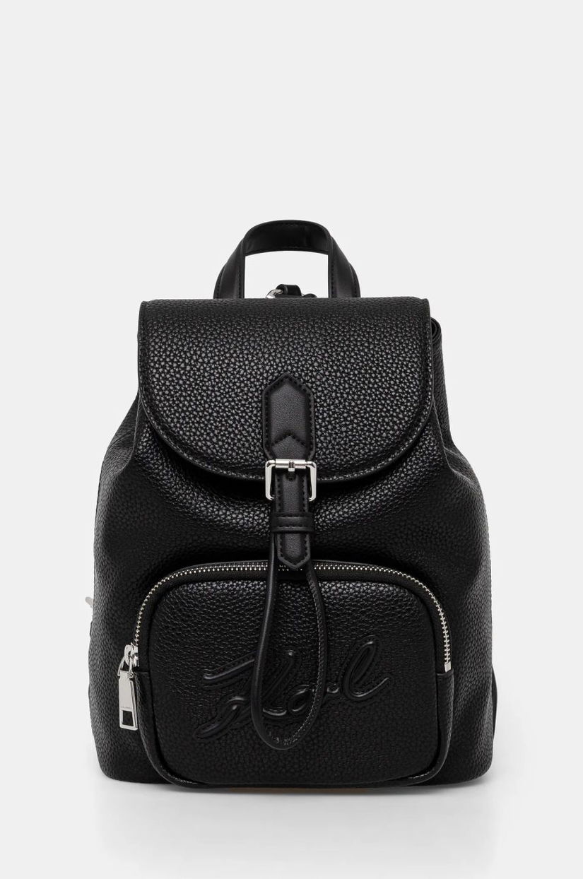 Karl Lagerfeld rucsac femei, culoarea negru, mic, neted, A1W30147