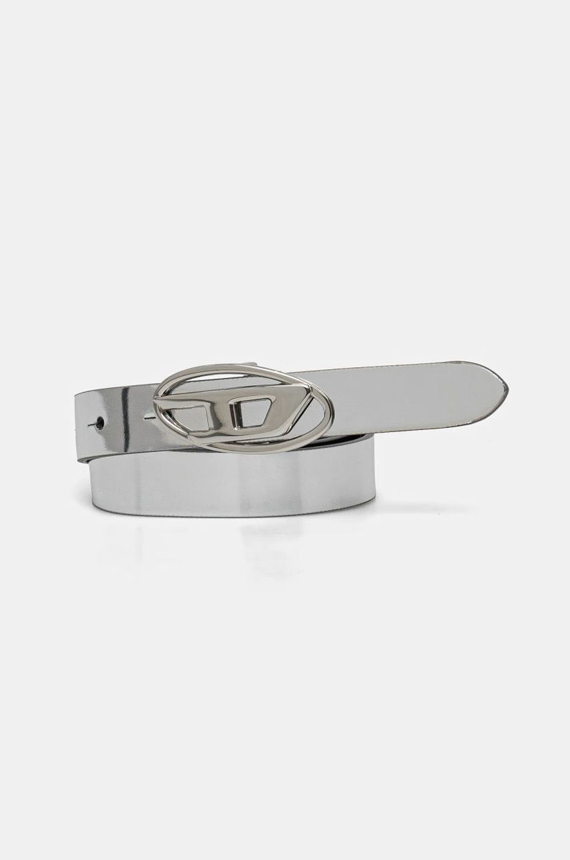 Diesel curea OVAL D LOGO B-1DR 20 belt femei, culoarea argintiu, X09727.P1660