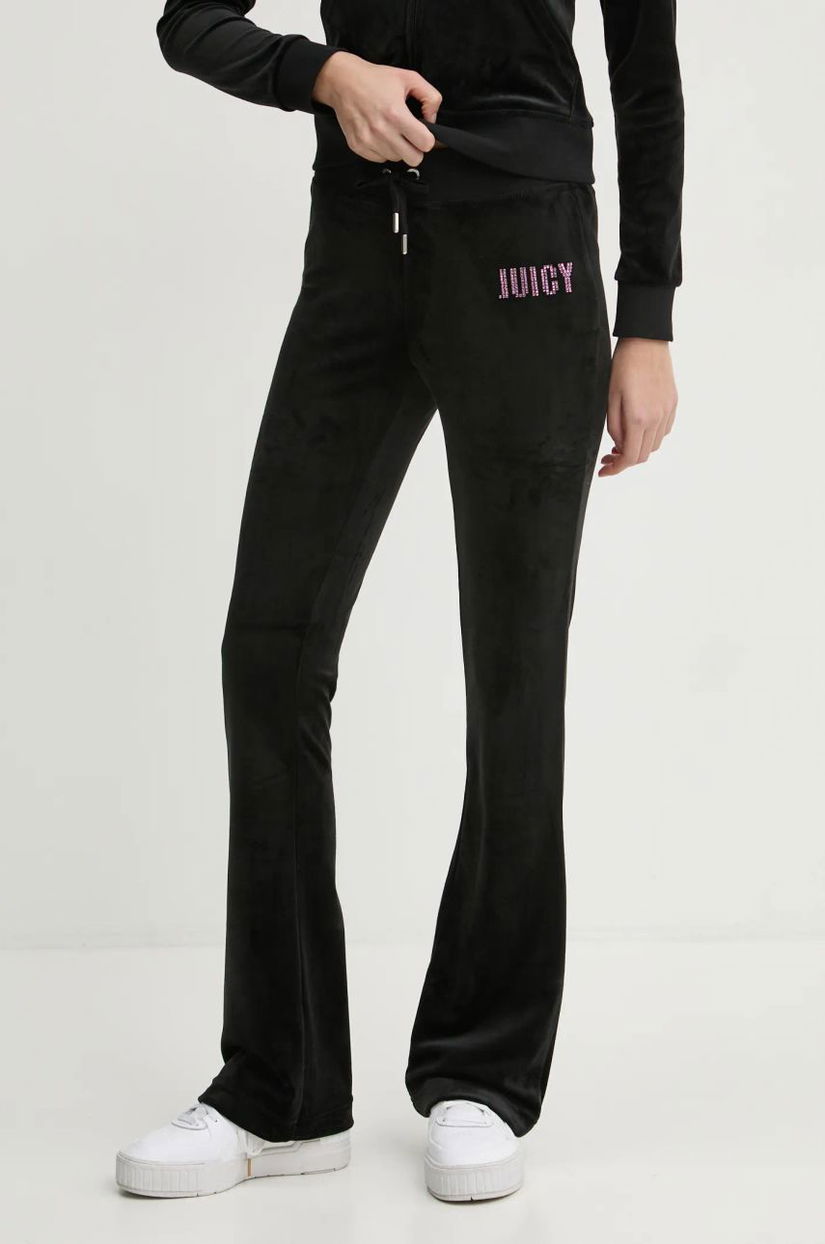 Juicy Couture pantaloni de trening culoarea negru, cu imprimeu, JCBBJ125862