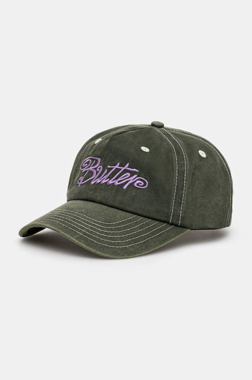 Butter Goods șapcă de baseball din bumbac Jive Pinch Front Cap culoarea verde, cu imprimeu, BG243803