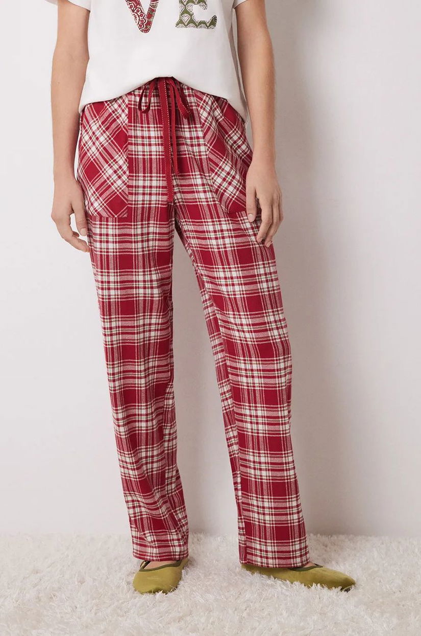 women'secret pantaloni de pijama MIX AND MATCH LOVE ACTUALLY femei, culoarea rosu, 3708469