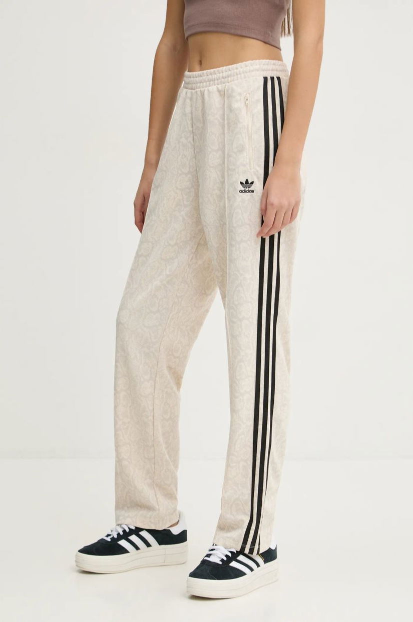 adidas Originals pantaloni SNAKE FB TP femei, culoarea bej, modelator, JI8406