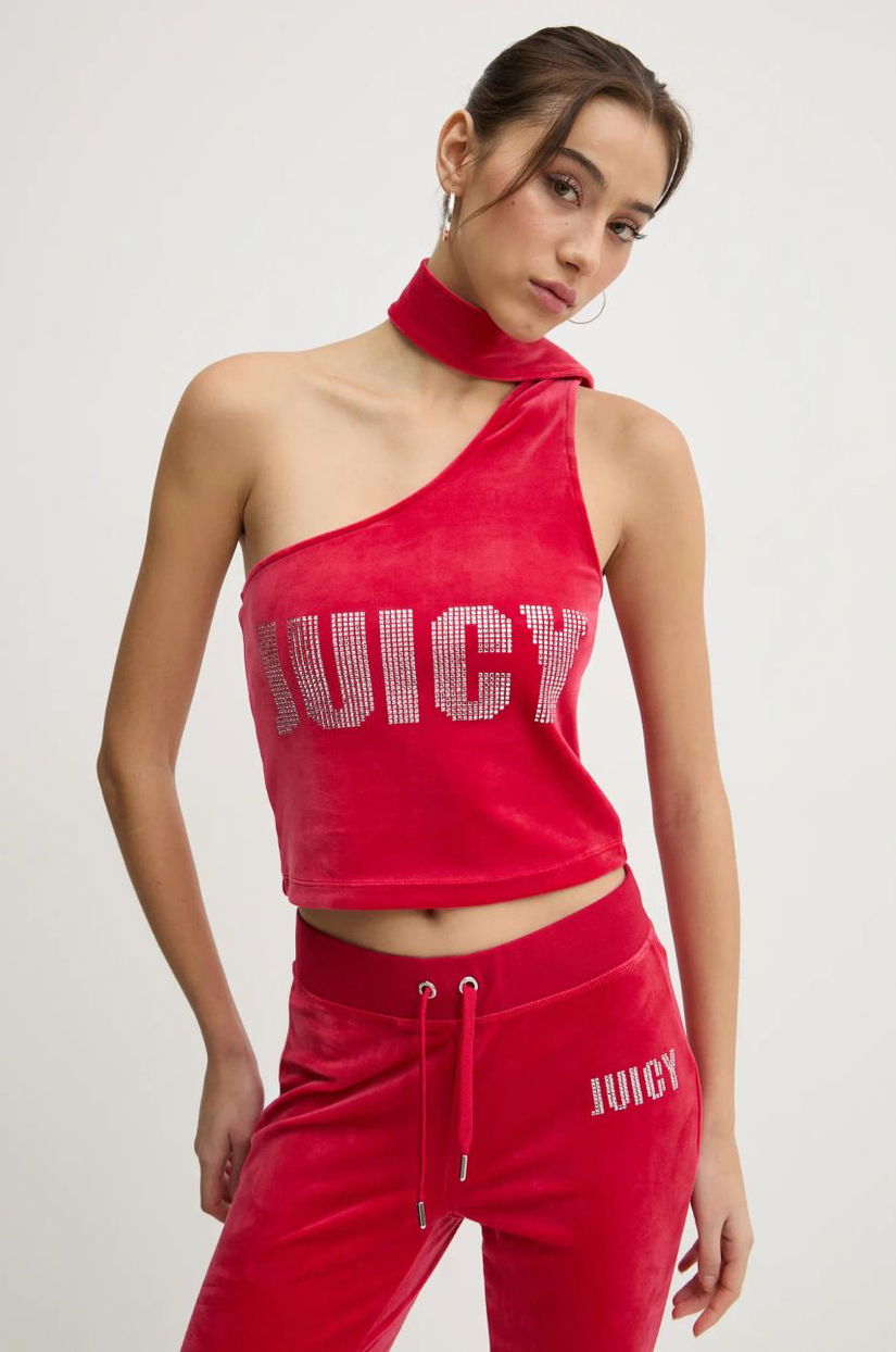 Juicy Couture top culoarea rosu, cu imprimeu, JCBCT125863