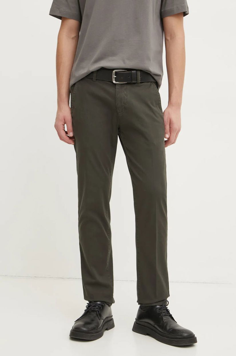 Marc O'Polo pantaloni barbati, culoarea verde, cu fason chinos, 520010810064