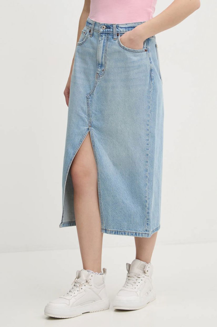 Abercrombie & Fitch fustă din denim midi, creion, KI143-3206