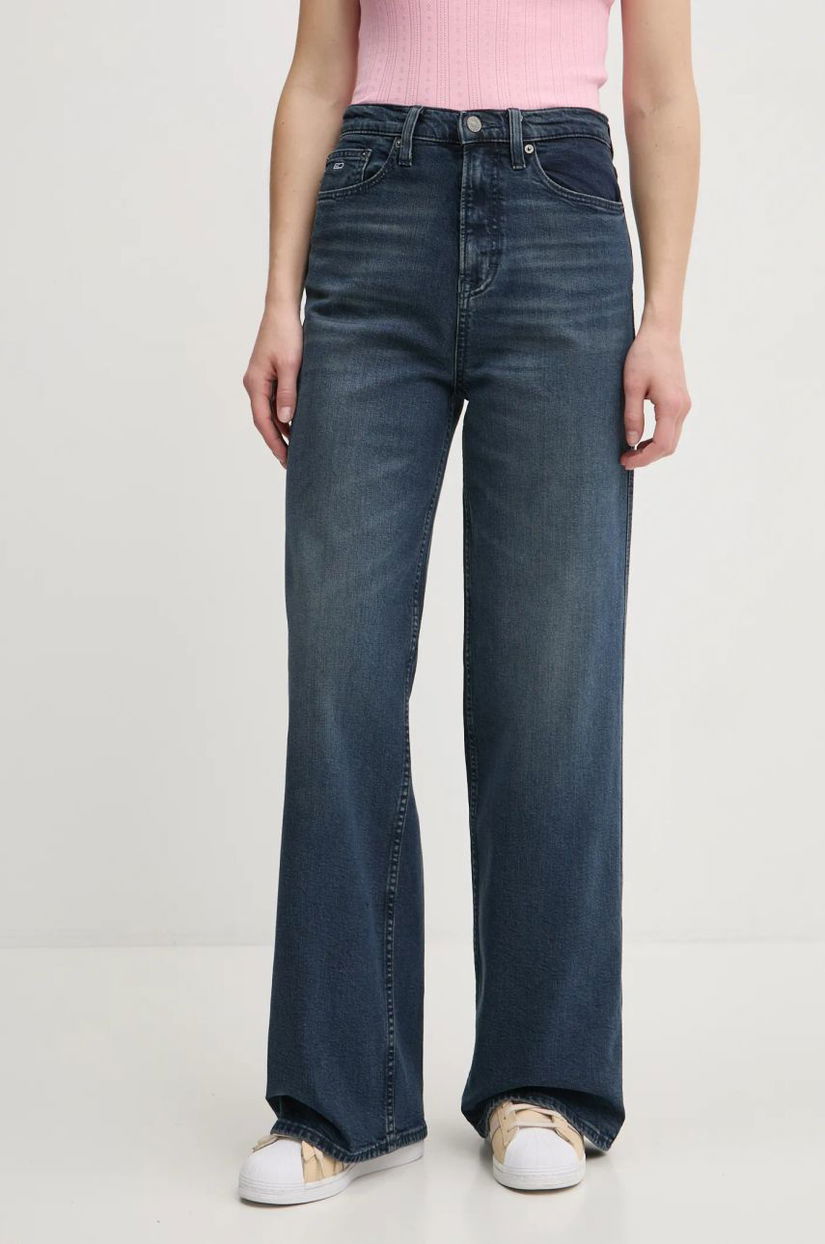 Tommy Jeans jeansi femei, culoarea albastru marin, DW0DW19583