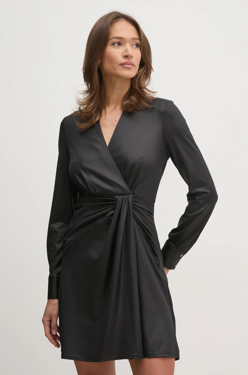 Dkny rochie culoarea negru, mini, evazati, DD4JL26A