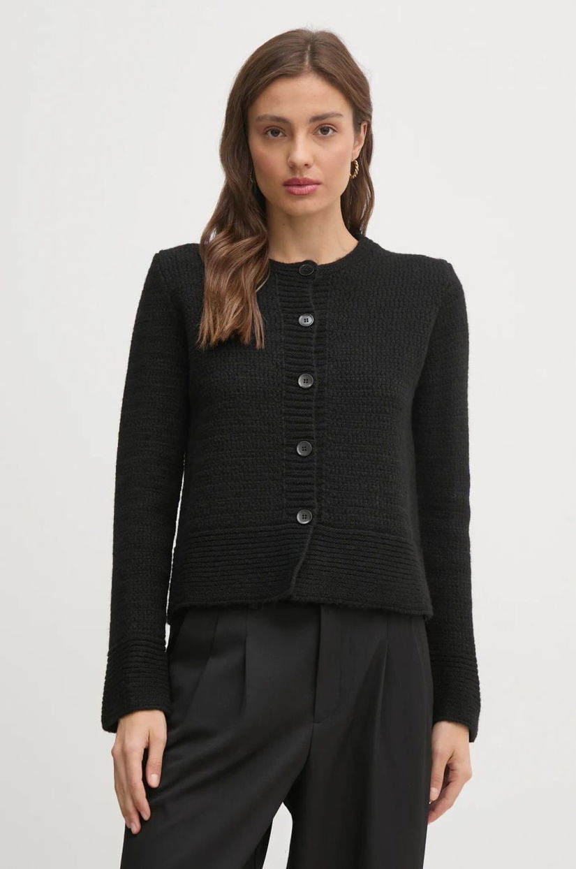 Sisley cardigan din amestec de lana culoarea negru, 1176M500N