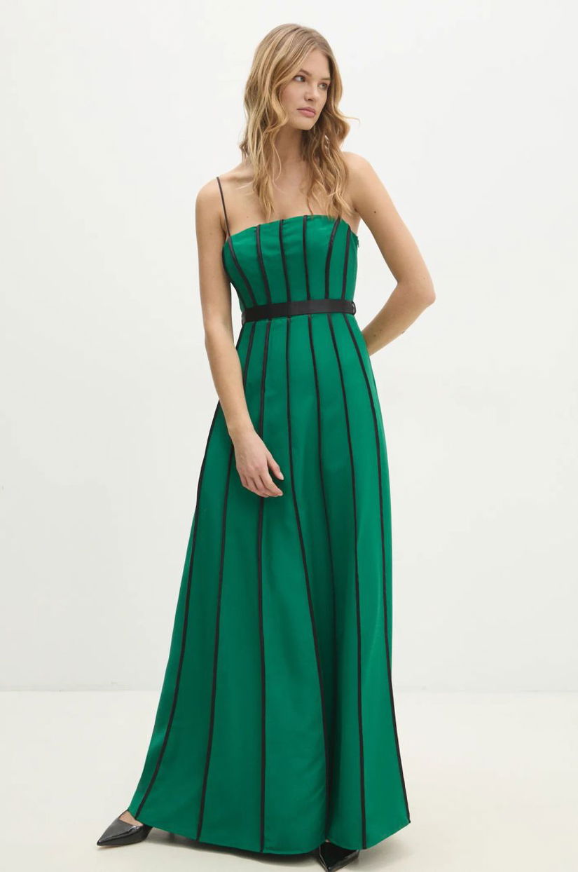 Answear Lab rochie culoarea verde, maxi, evazati