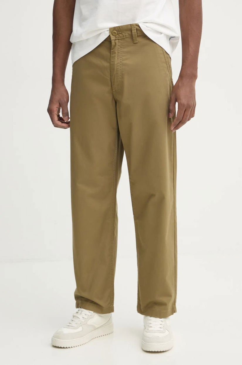 Vans pantaloni barbati, culoarea verde, cu fason chinos, VN000HZCCUQ1