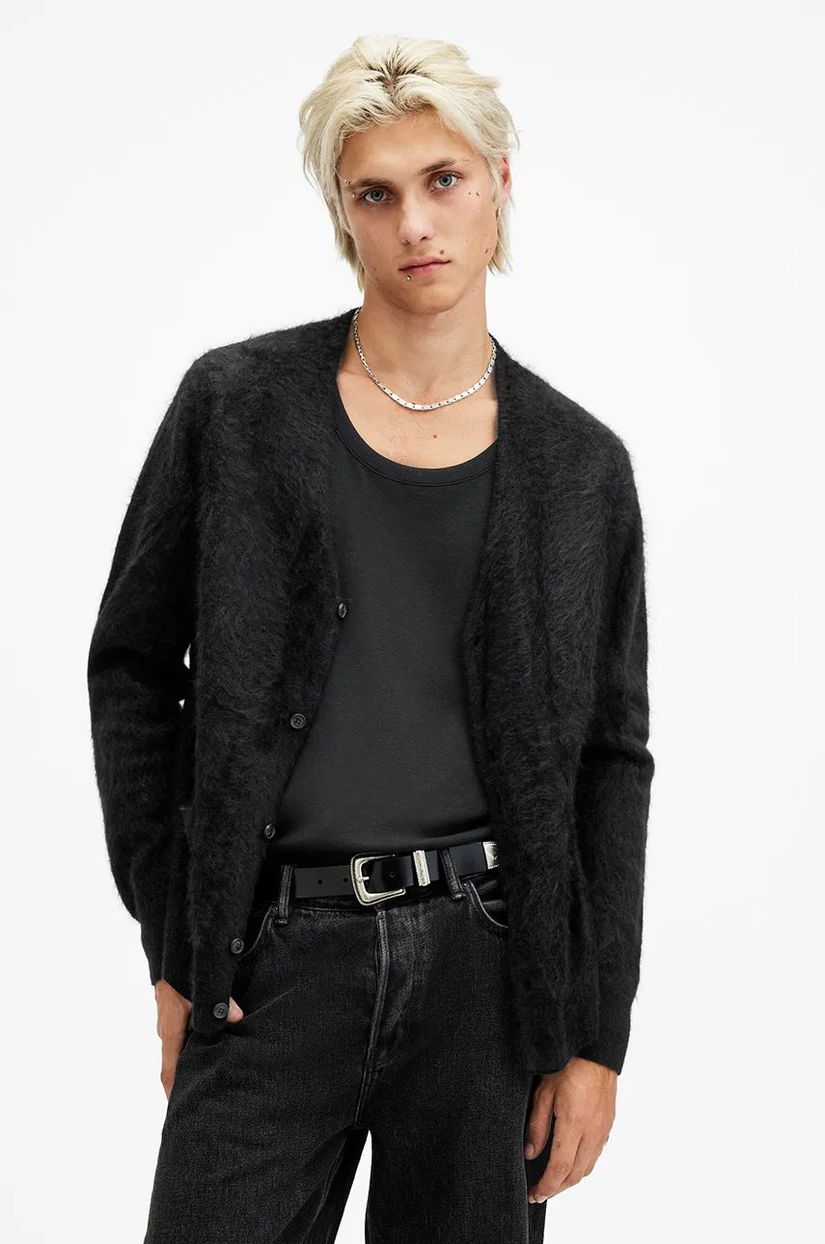 AllSaints cardigan din casmir ABEL culoarea negru, M080KB