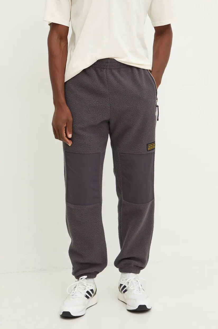 Champion pantaloni de trening culoarea gri, neted, 220419