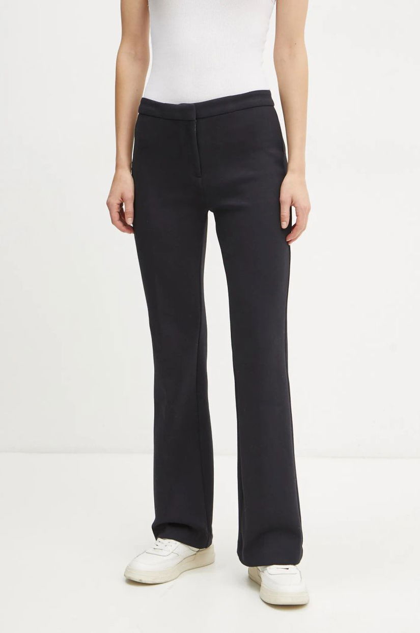 Marc O'Polo pantaloni femei, culoarea albastru marin, evazati, high waist, 500300219009