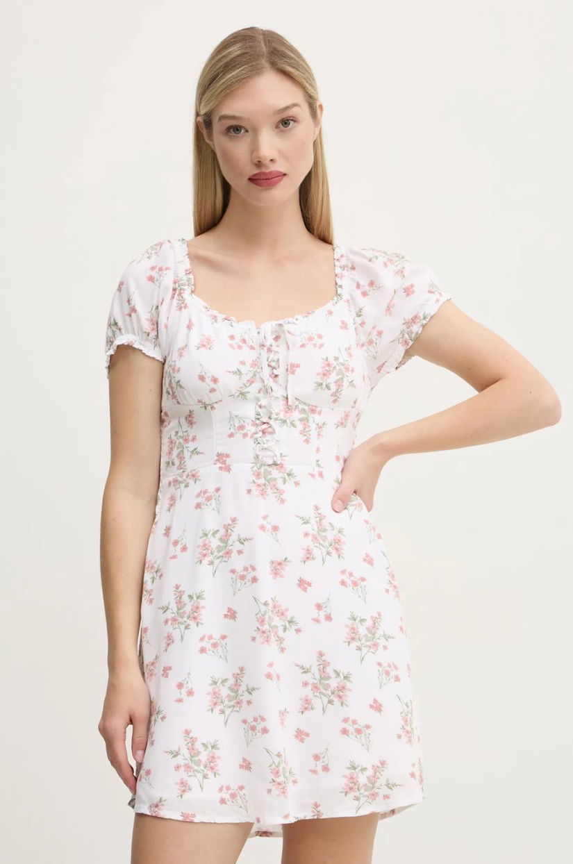 Hollister Co. rochie culoarea alb, mini, evazati, KI359-2121