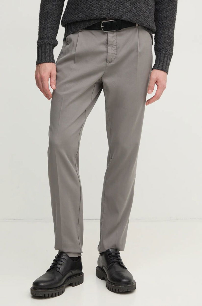 Hackett London pantaloni barbati, culoarea gri, cu fason chinos, HM212678R