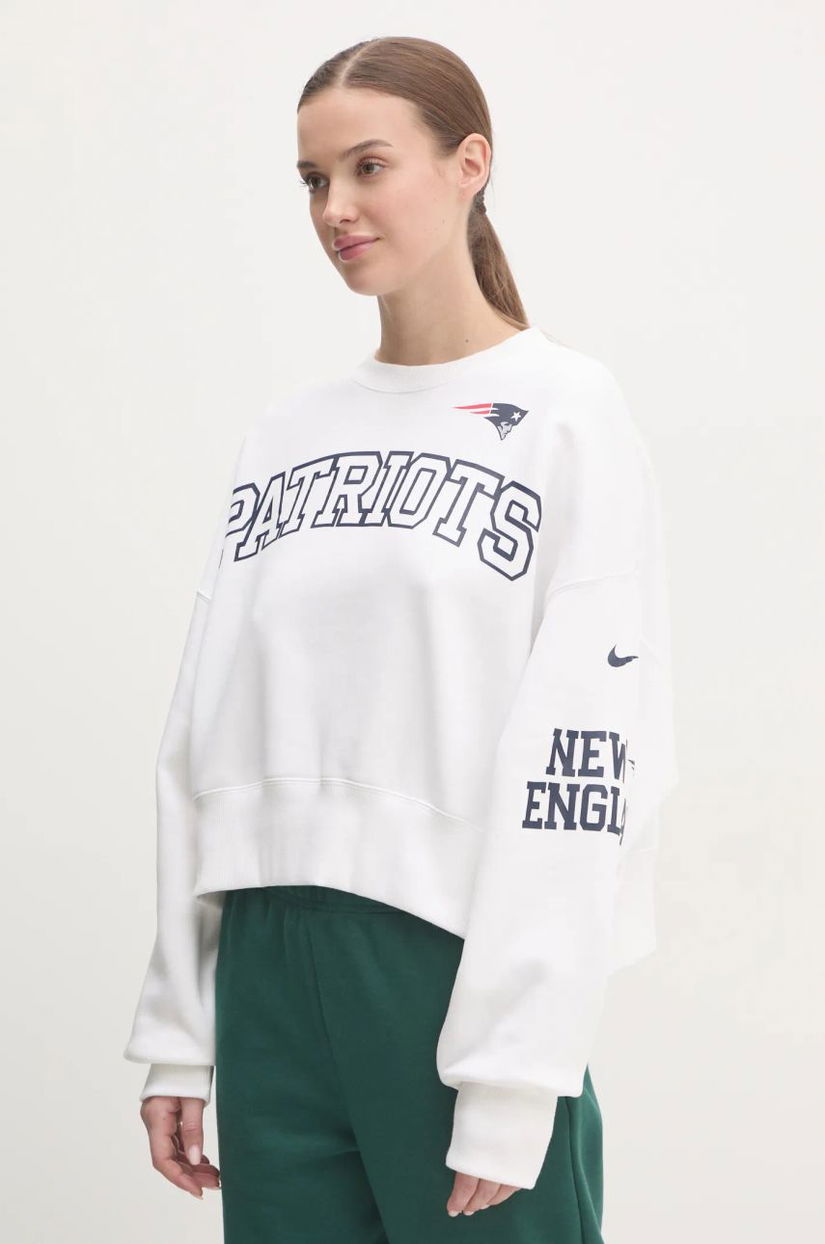 Nike bluza New England Patriots femei, culoarea bej, cu imprimeu, 01D7-11QR-8K-AZ1