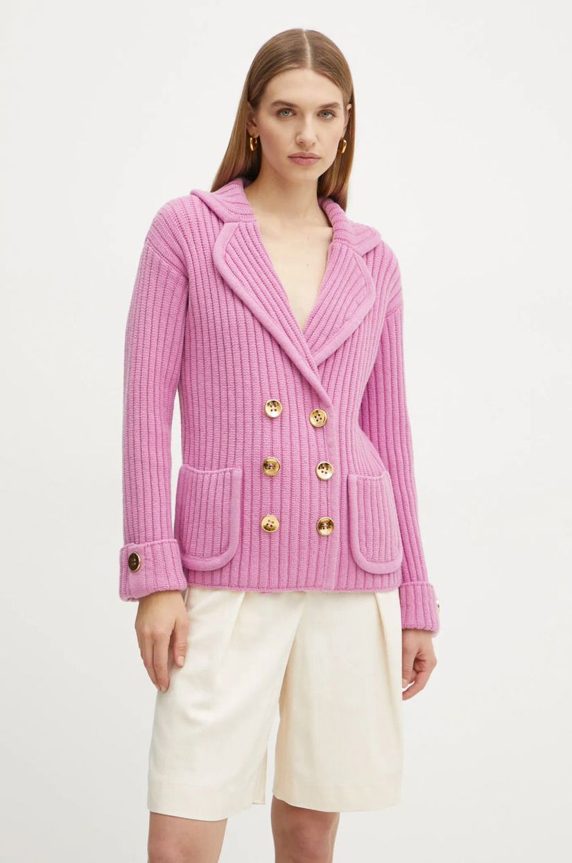 Luisa Spagnoli cardigan din lana culoarea roz, 58531