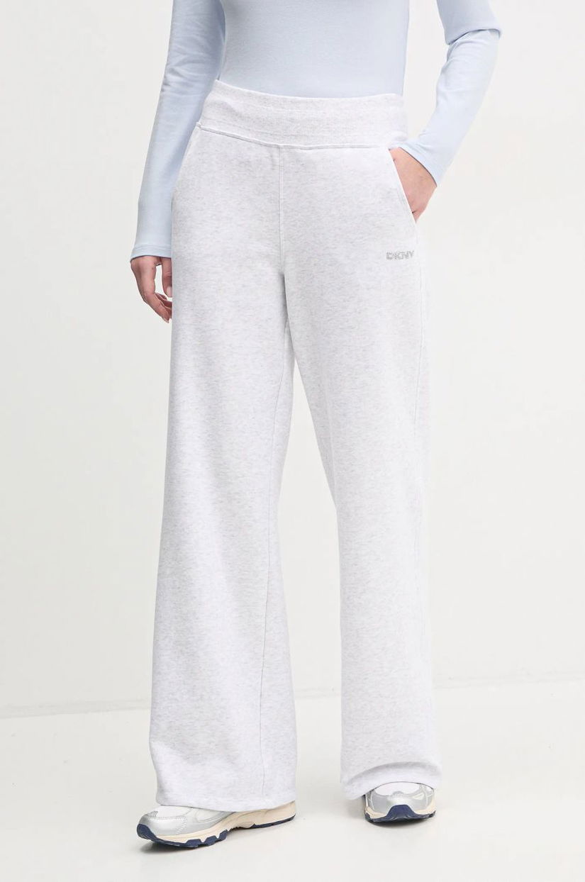 Dkny pantaloni de trening culoarea gri, neted, DP5P3546