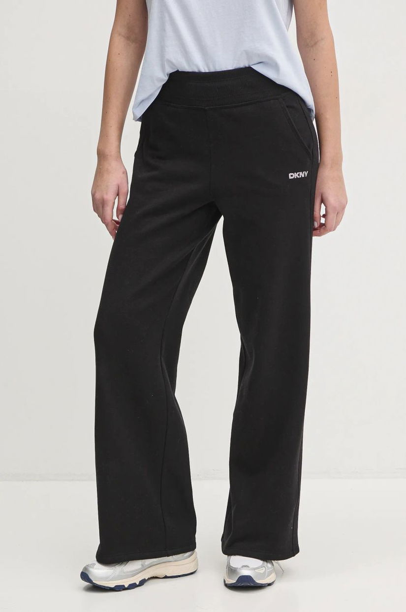 Dkny pantaloni de trening culoarea negru, neted, DP5P3546