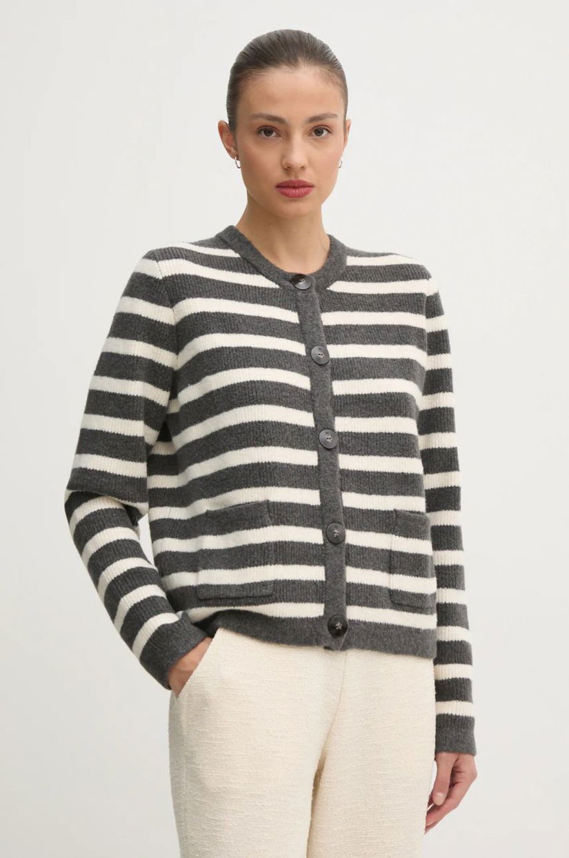 Pedro del Hierro cardigan din amestec de lana culoarea gri, 3518686