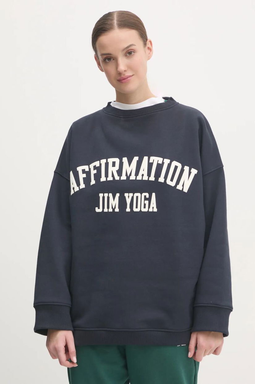 JOYINME bluza Affirmation femei, culoarea albastru marin, cu imprimeu, Affirmation