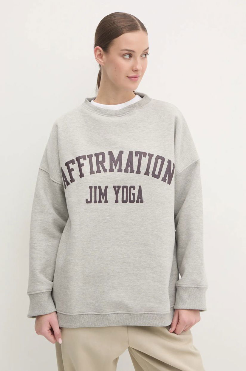 JOYINME bluza Affirmation femei, culoarea gri, cu imprimeu, Affirmation