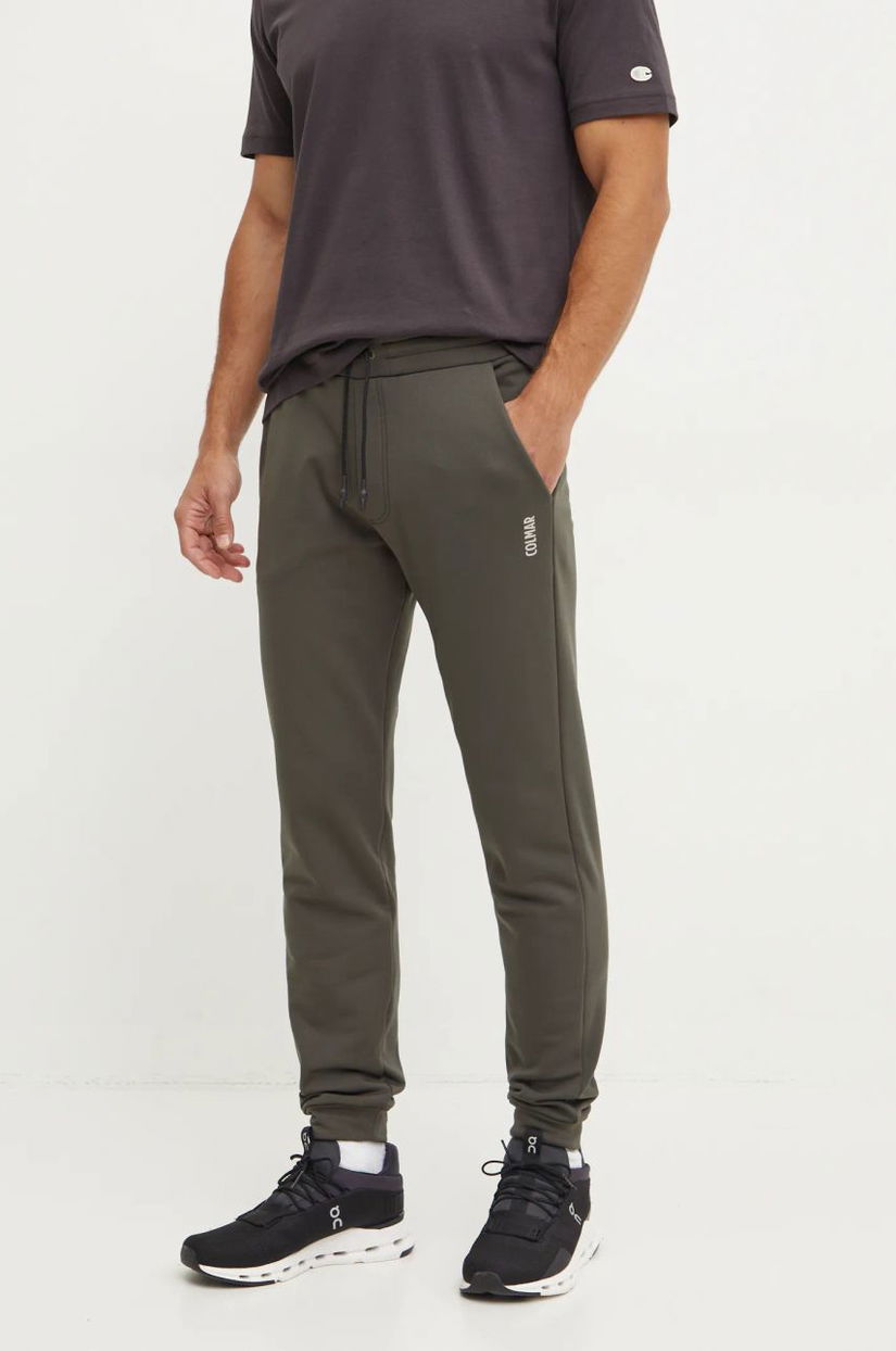 Colmar pantaloni de trening culoarea verde, neted, 8332.5WU