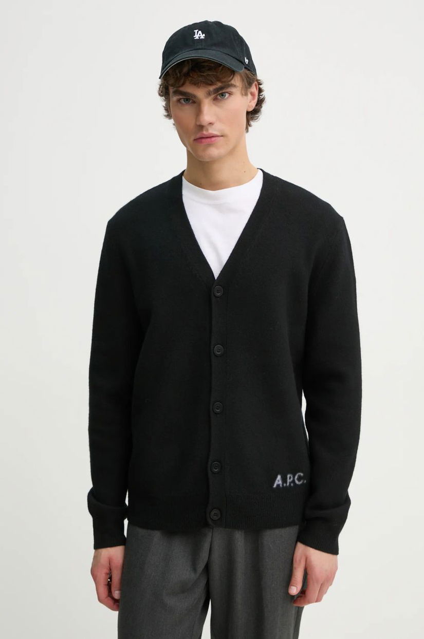 A.P.C. cardigan din lana kenny culoarea negru, WVBDK.H22305