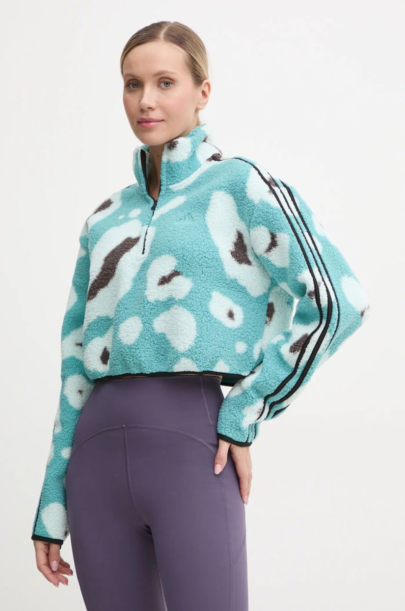 adidas bluza Animal femei, culoarea turcoaz, modelator, IY0148