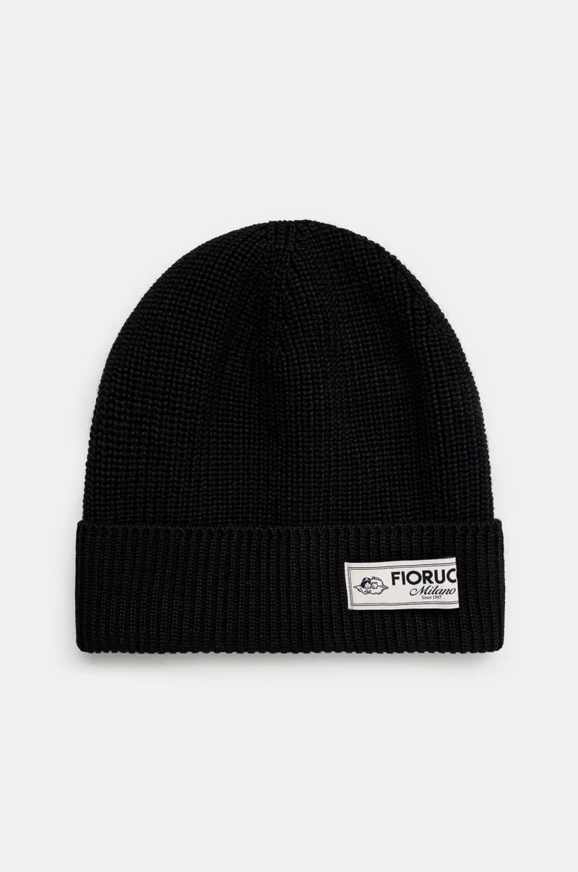 Fiorucci caciula din amestec de lana Knit Logo Beanie culoarea negru, de lana, U01FPAHA216KN05BK01