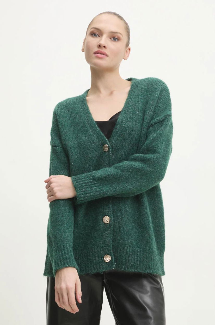 Answear Lab cardigan de lana culoarea verde