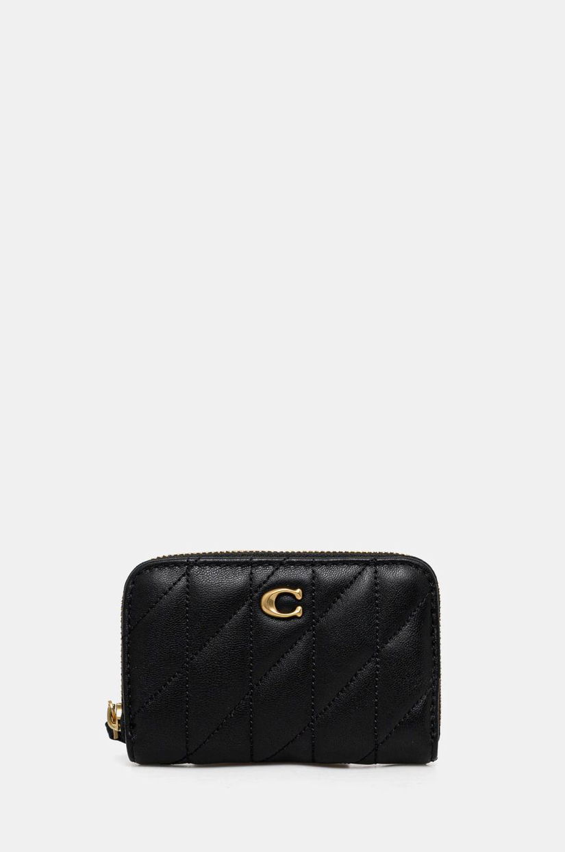 Coach portofel de piele femei, culoarea negru