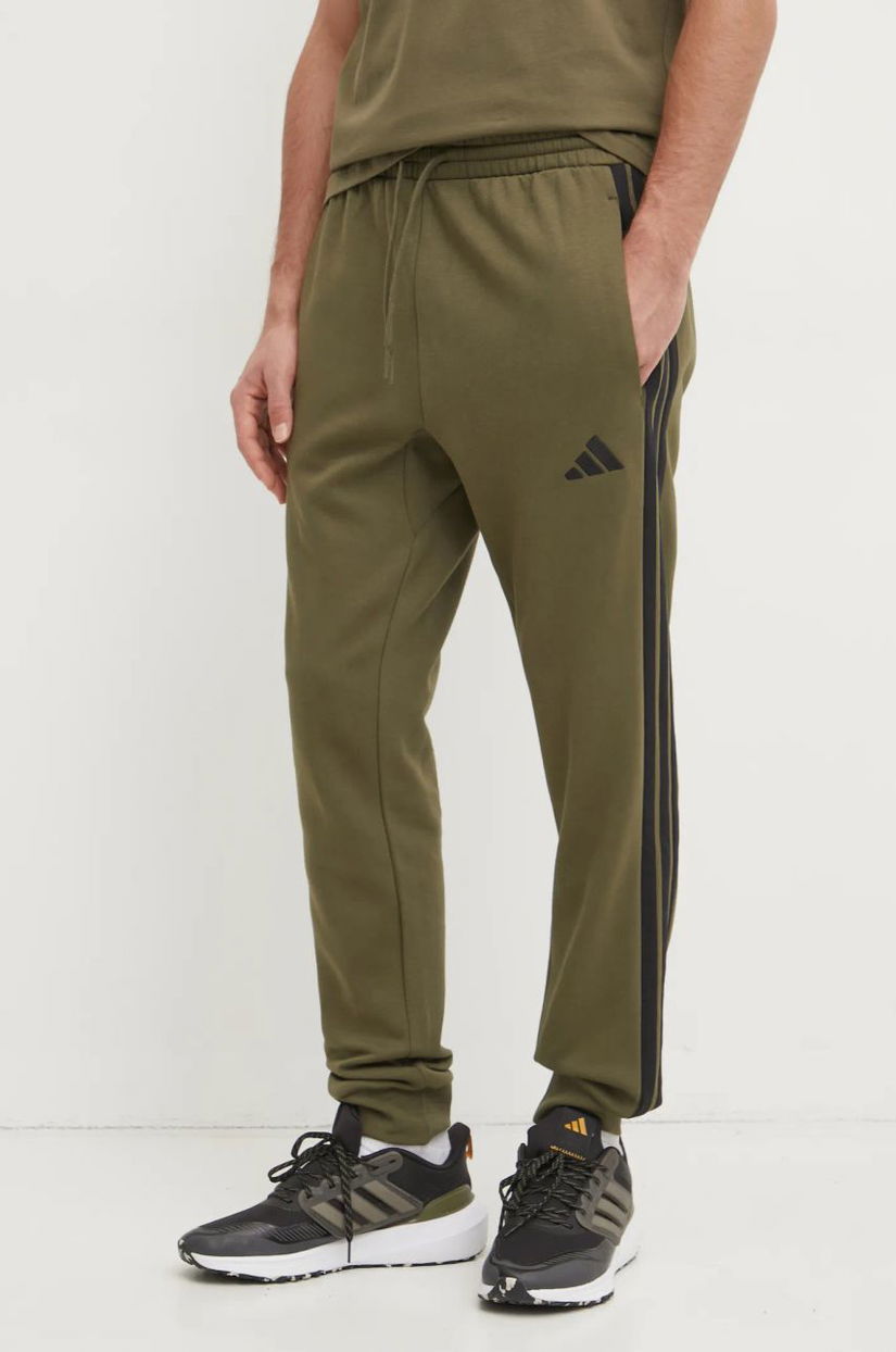 adidas pantaloni de trening Essentials culoarea verde, modelator, JD1857