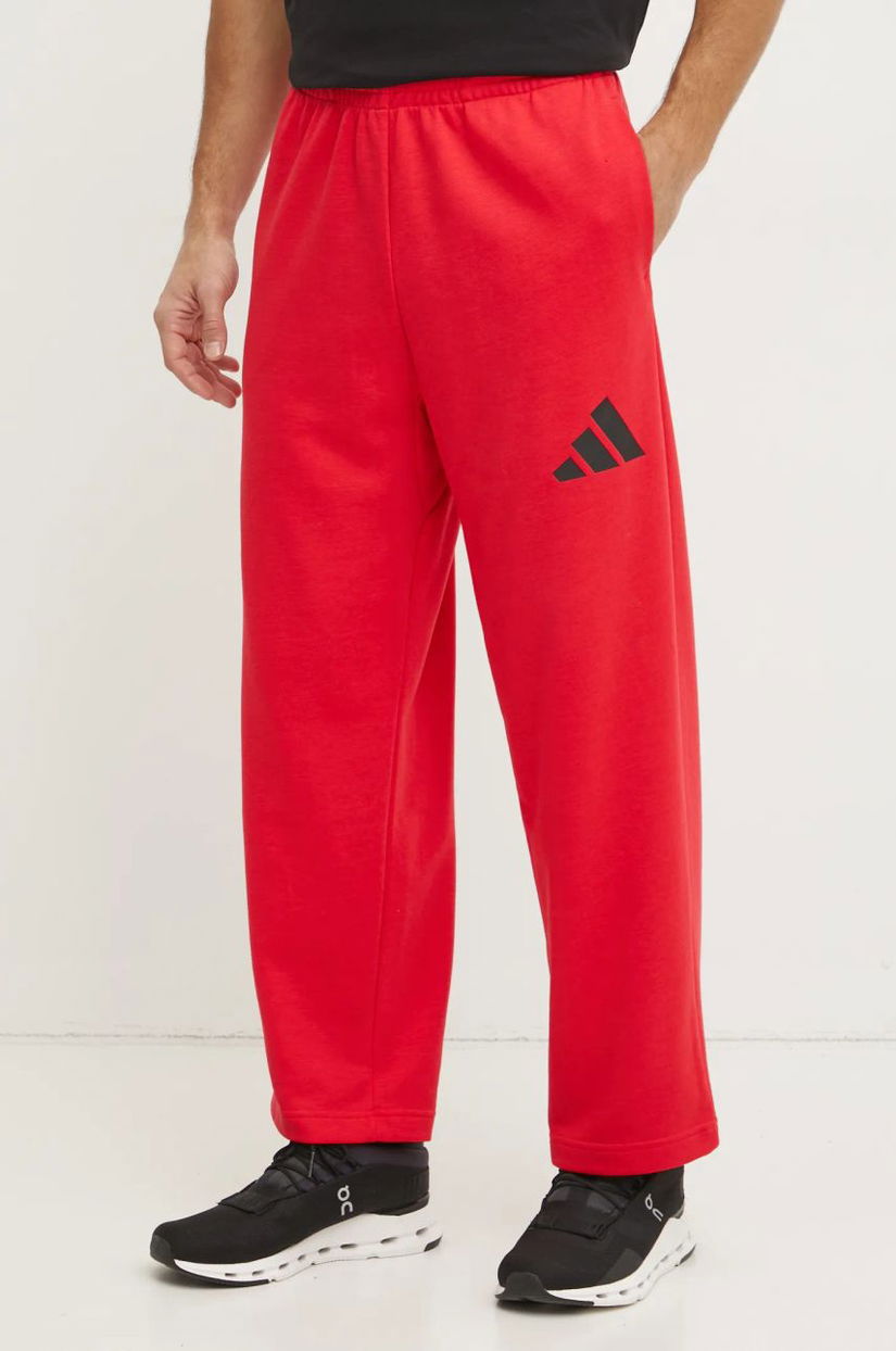 adidas pantaloni de trening Essentials culoarea rosu, neted, JF3601