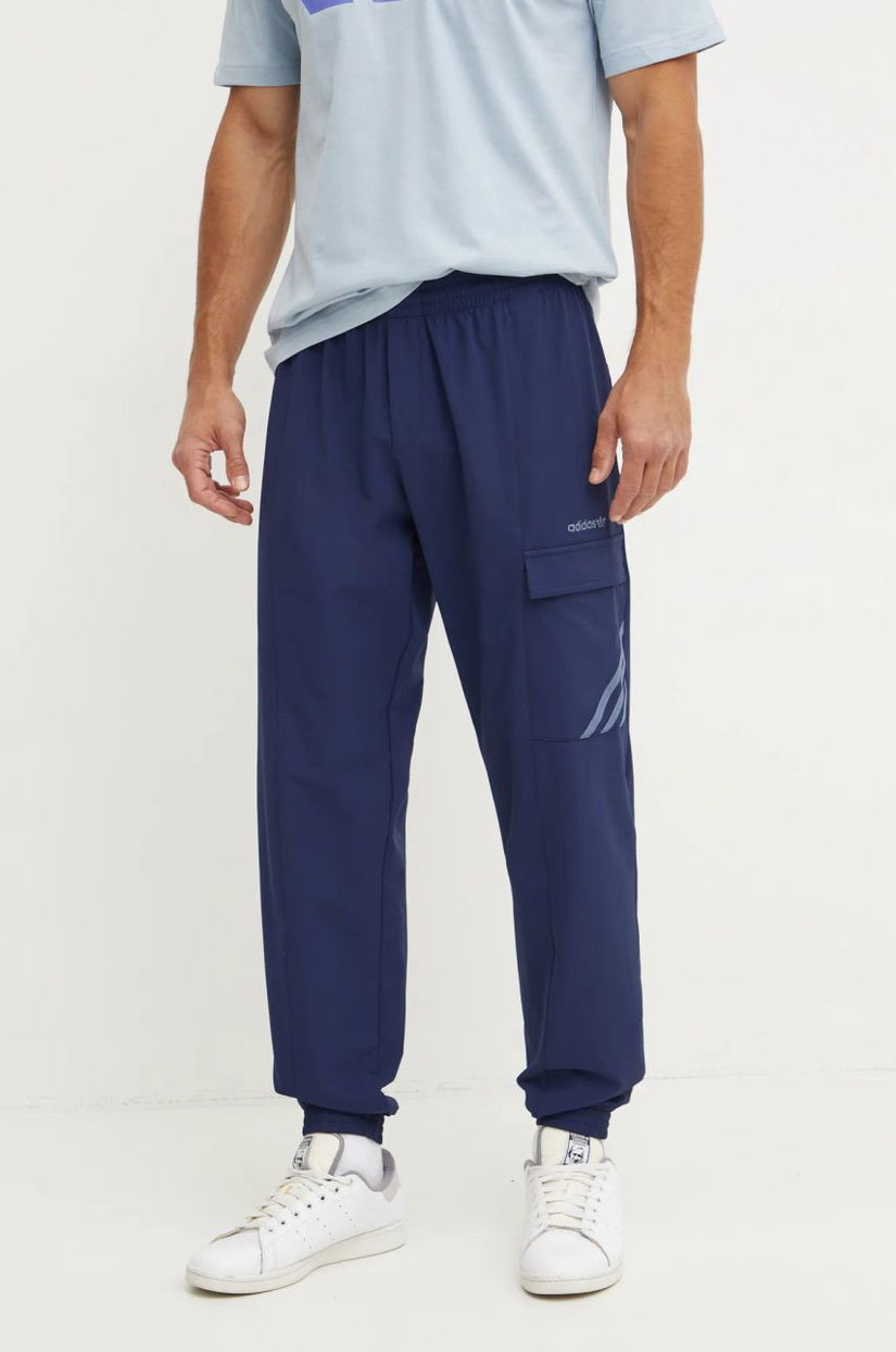 adidas Originals pantaloni barbati, culoarea albastru marin, neted, IW3259