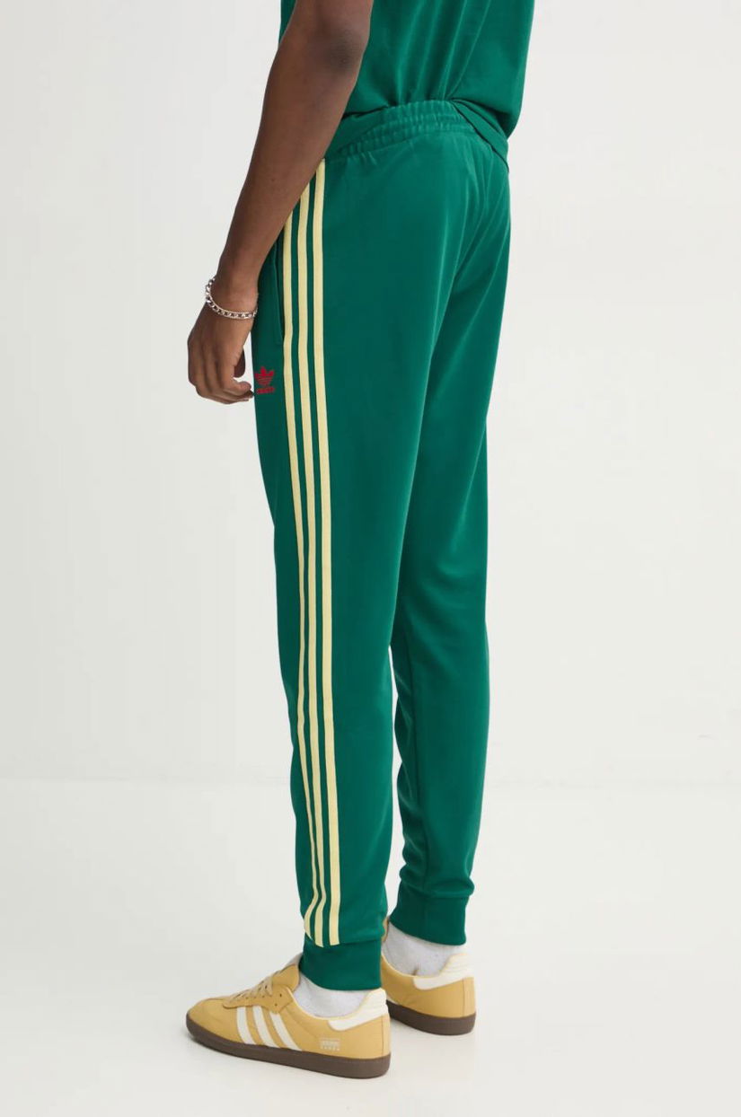 adidas Originals pantaloni de trening SST TP culoarea verde, cu imprimeu, JP1224