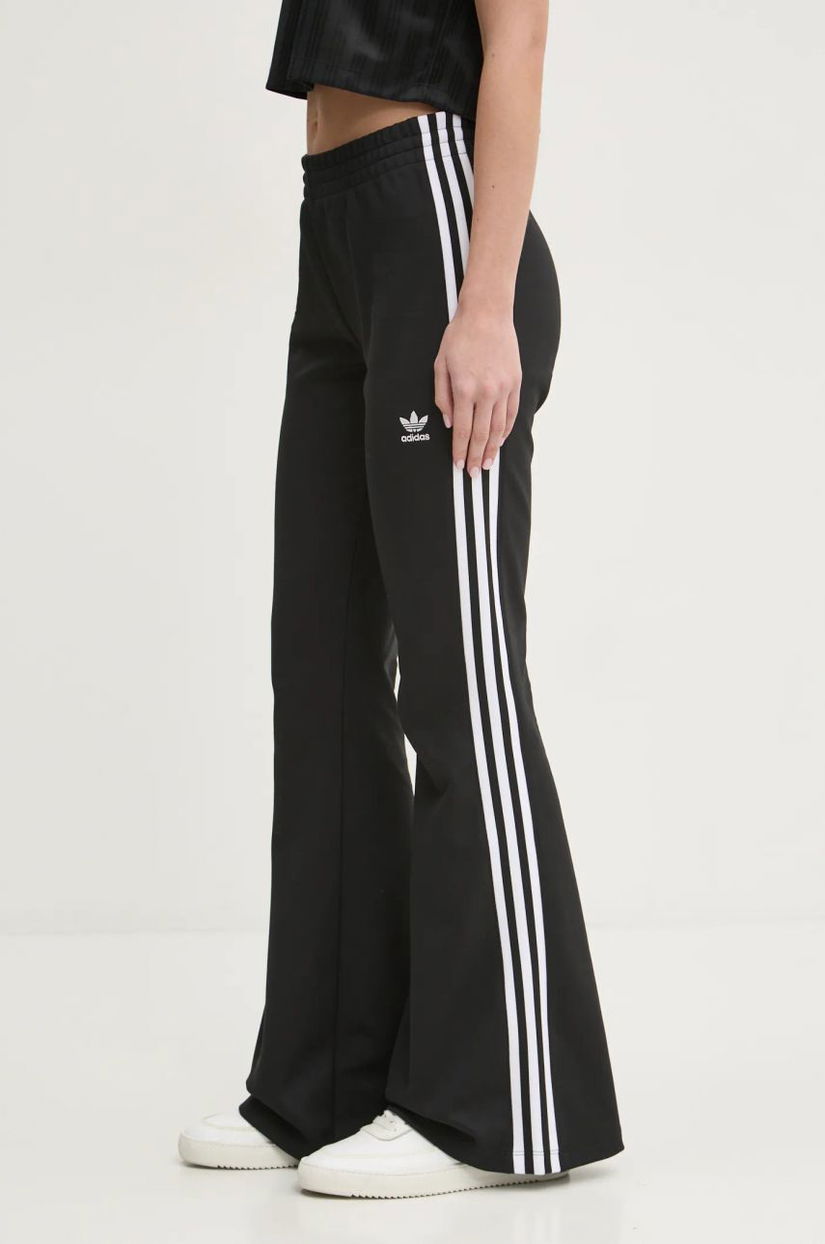 adidas Originals pantaloni 3- Stripes Flared femei, culoarea negru, modelator, JC5783