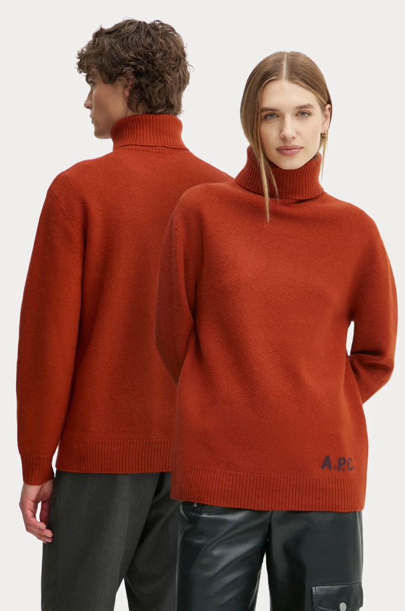 A.P.C. pulover de lana pull walter culoarea portocaliu, WVBDK.M23248