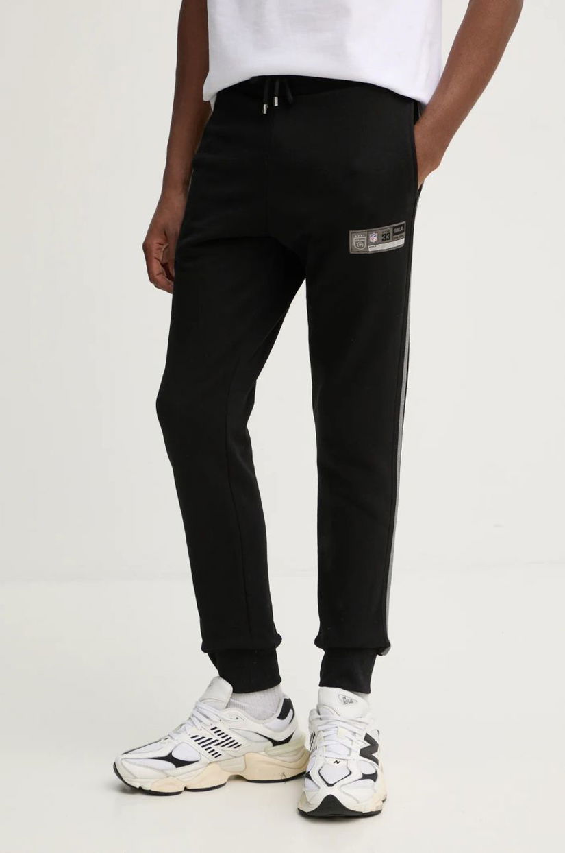 BALR. pantaloni de trening din bumbac NFL x BALR. culoarea negru, cu imprimeu, B1411 1127