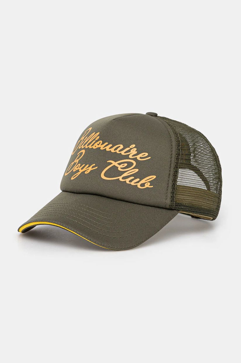 Billionaire Boys Club șapcă Script Trucker Cap culoarea verde, cu imprimeu, B24470