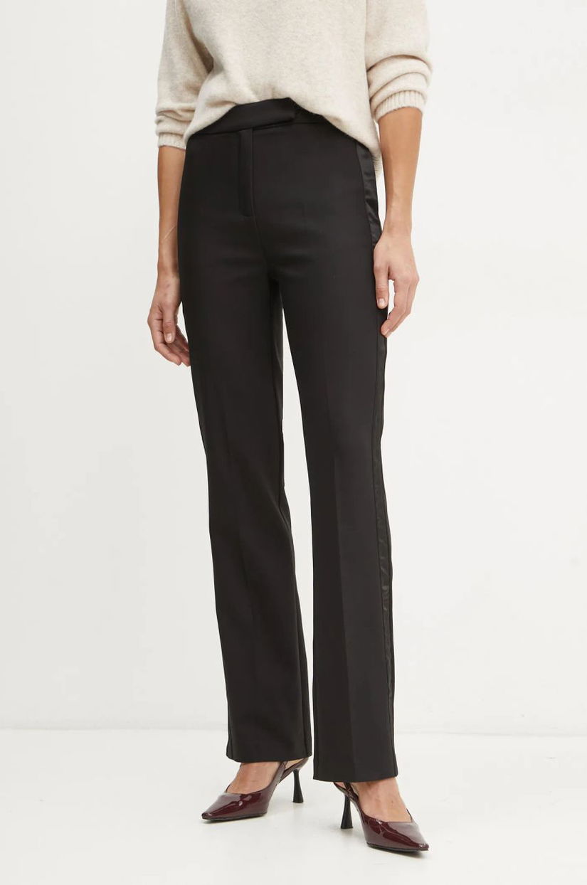 Morgan pantaloni PFIBY.F femei, culoarea negru, lat, high waist, PFIBY.F