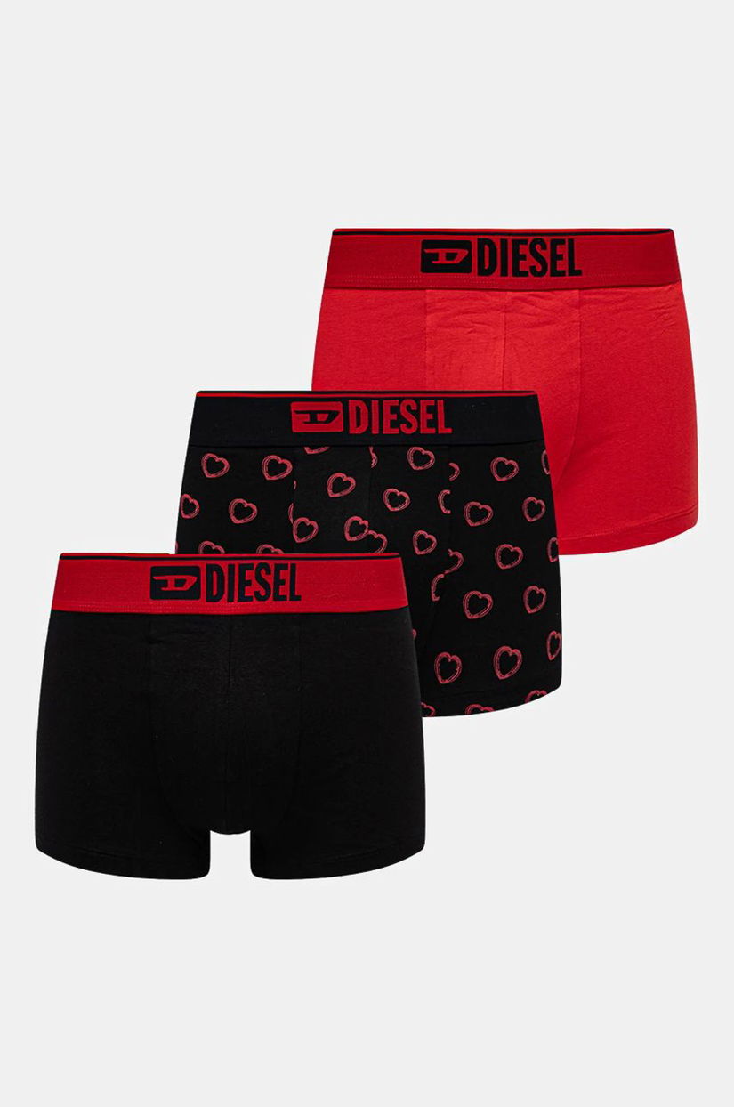 Diesel boxeri DAMIEN-GFT-3PACK BOXER-SHORTS 3-pack barbati, culoarea rosu, A17805.0KNCD