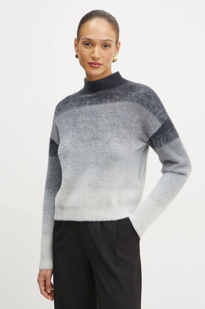 Morgan pulover MDYE femei, culoarea gri, cu turtleneck, MDYE