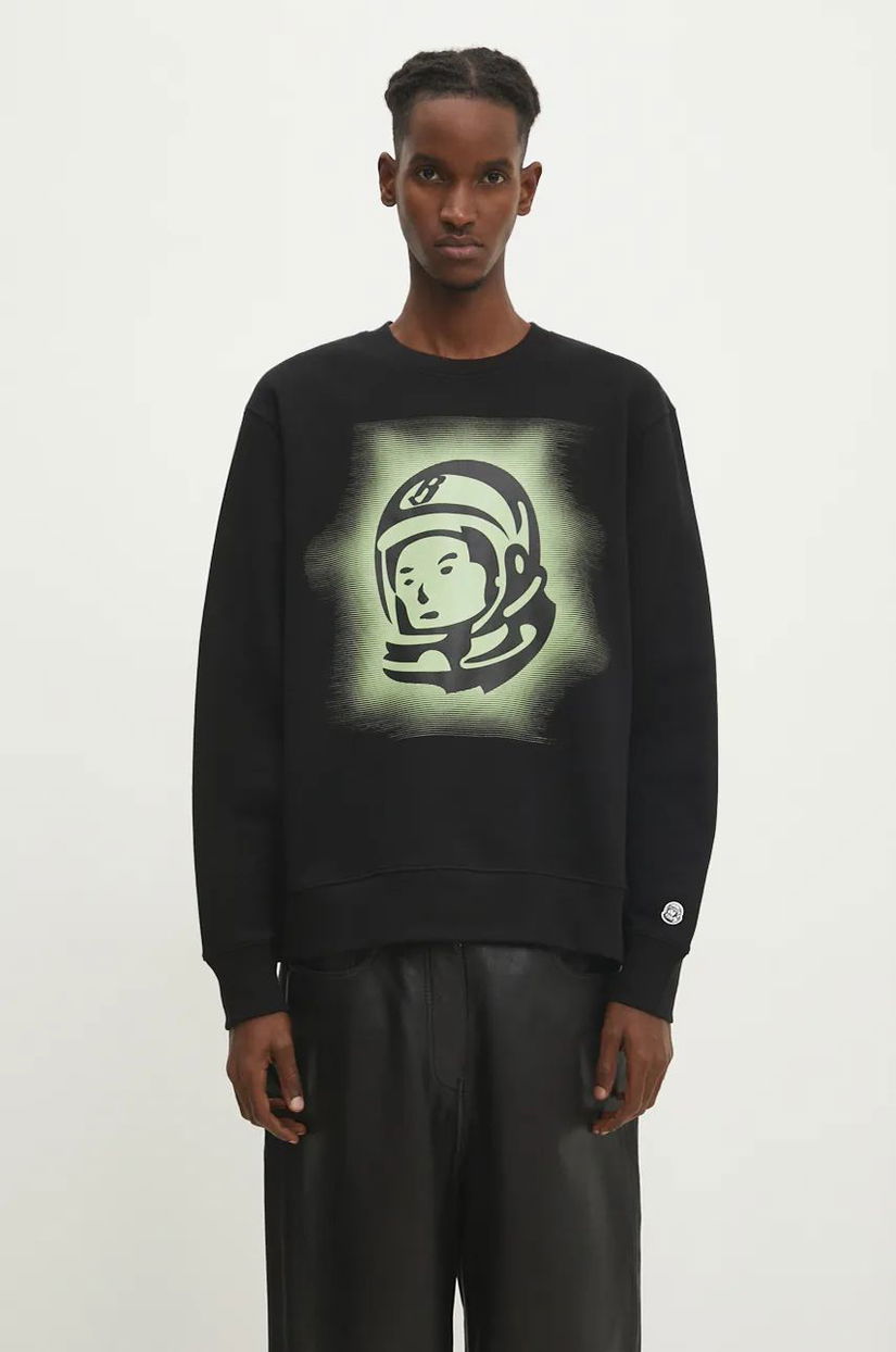 Billionaire Boys Club hanorac de bumbac Glow Astro Crewneck barbati, culoarea negru, cu imprimeu, B24332