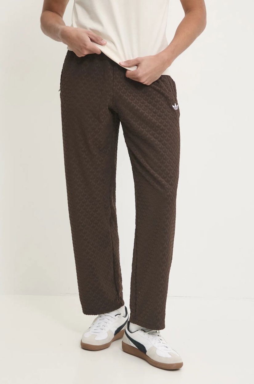 adidas Originals pantaloni de trening Q12 MONOGRAM TR culoarea maro, neted, JP4428