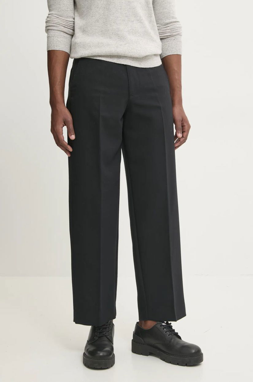 Abercrombie & Fitch pantaloni barbati, culoarea negru, drept, KI130-4069