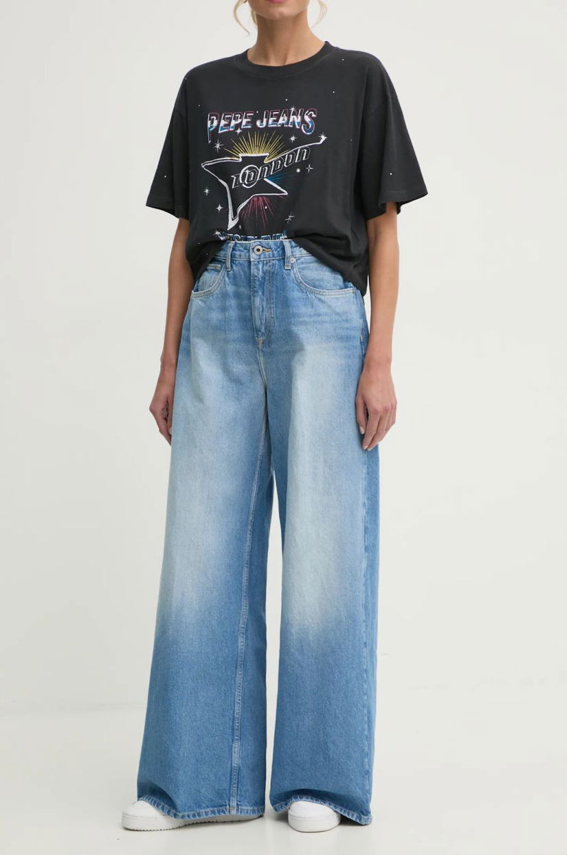 Pepe Jeans jeansi WIDE LEG JEANS UHW JAIMY femei, PL204740MS7