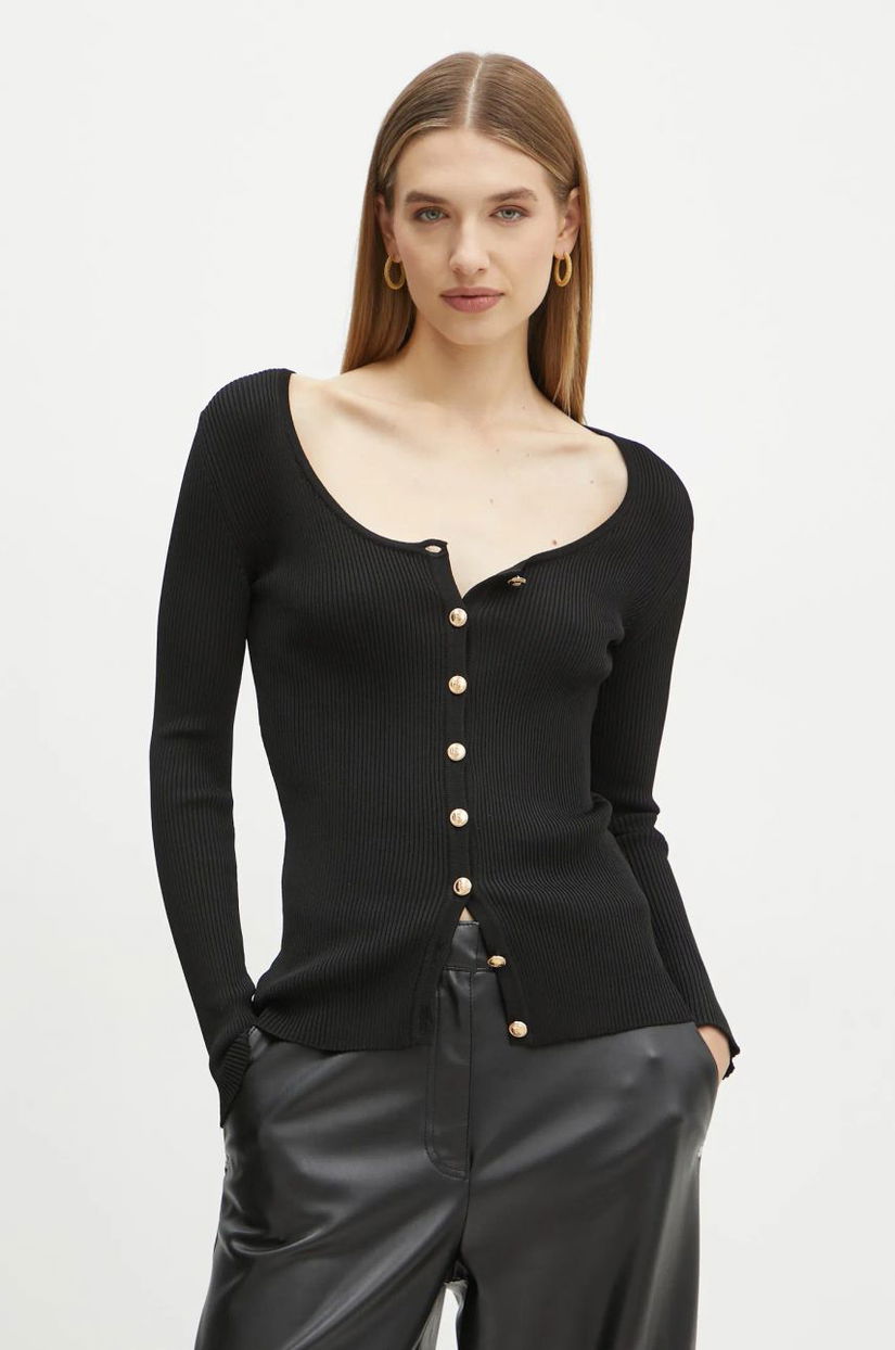 Elisabetta Franchi cardigan femei, culoarea negru, light, MK06M47E2