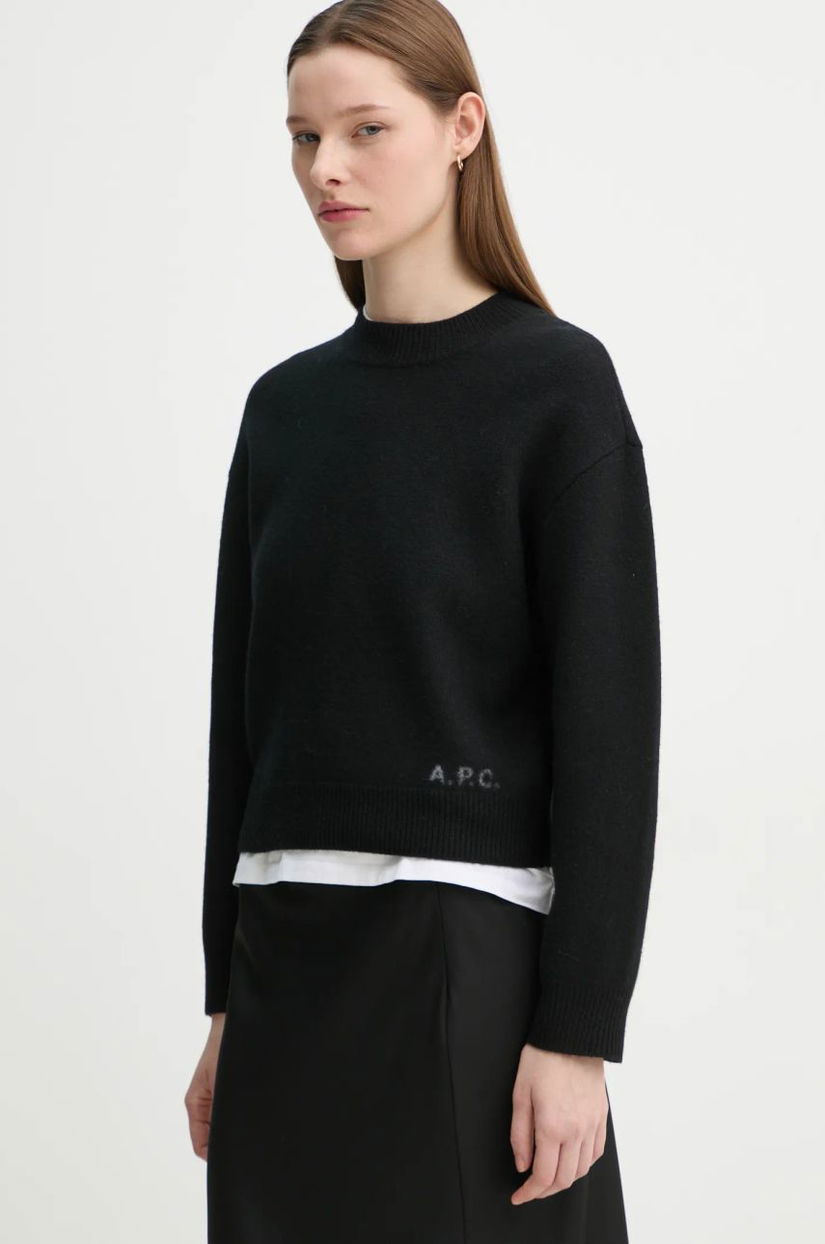 A.P.C. pulover de lana pull esther femei, culoarea negru, WVBDK.F23373